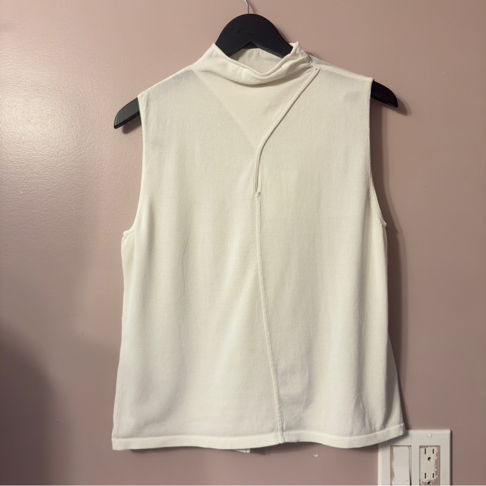 Melanie Lyne Knit Sleeveless Top Cream Women Size L